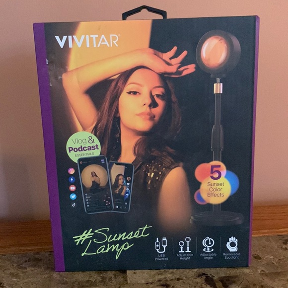 New In Box Vivitar Sunset Lamp w/ 5 Sunset Color Effects Light - USB Powered - Picture 4 of 8